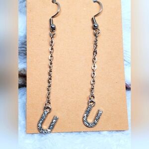 7/$10 U Initial Earrings, New